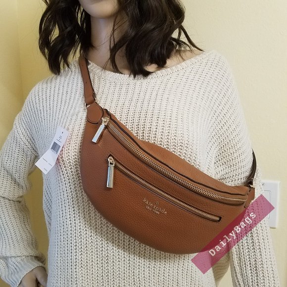 NWT KATE SPADE 100% AUTHENTIC LEILA BELT FANNY PACK BAG GINGER BROWN WKR00306 - Picture 3 of 8